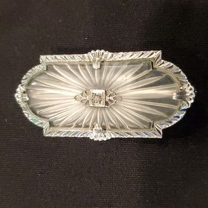 1930s White Camphor Glass Brooch